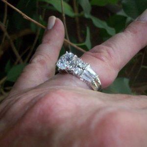 Engagement Set with Large Center Stone SZ 6